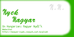 nyek magyar business card
